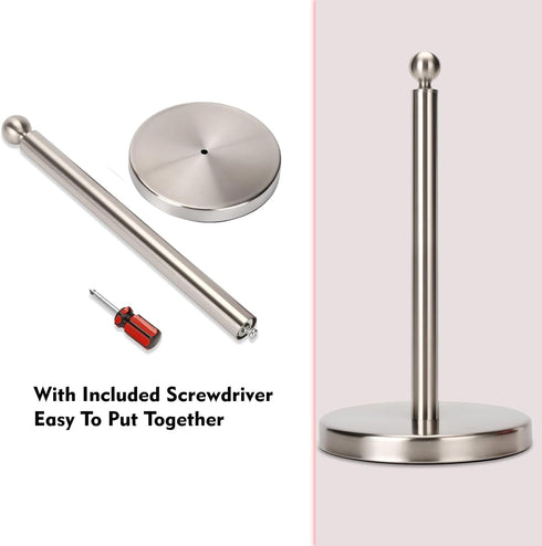 Countertop, Kalitro Paper Towel Holder Standing Paper Towel Roll Holder for Kitchen Bathroom, with Weighted Base