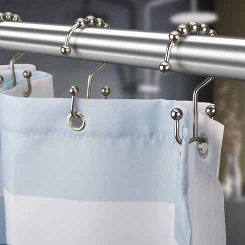 Titanker Shower Curtain Hooks Rings, Set of 12 Rust-Resistant Metal Double Glide Shower Hooks for Bathroom