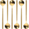 6 Pcs Stainless Steel Coffee Spoons, Round Dessert Spoons, Long Handle Spoons for Hot Chocolate, Ice Tea, Latte