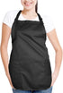 DALIX Apron Commercial Restaurant Home Bib Spun Poly Cotton Kitchen Aprons with 2 Pockets in Black