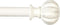 Kenney Rachel Fluted Ball Window Curtain Rod, Adjustable 28-48 Inch, Antique White