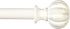 Kenney Rachel Fluted Ball Window Curtain Rod, Adjustable 28-48 Inch, Antique White