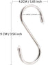 Premium 10-Pack Larger Round S Shaped Hooks, Polished Stainless Steel, Hangers for Kitchen, Bathroom, Garden
