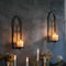 GAKA Metal Rustic Wall Sconce Candle Holder Set of 2 Black Gold