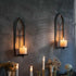 GAKA Metal Rustic Wall Sconce Candle Holder Set of 2 Black Gold