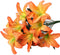 Artificial Lily - 10 Heads Fake Flower Bouquet for Wedding Party Decor, Home, Hotel, Office, Garden Craft Art (Orange)