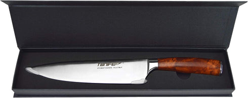 TONIFE 8-Inch Chef Knife with 7Cr17MoV High Carbon Stainless Steel and Natural Rosewood Handle