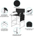 41'' 400LBS Tall Directors Chair, Portable Makeup Artist Chair with Side Table, Tall Folding Chair for Camping, Home