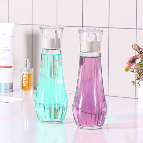 ZOBONETI 8.8 OZ, 1P Glass Mouthwash Dispenser For Bathroom, Mouth Wash Dispensers With Cup, Mouthwash Container Bottle