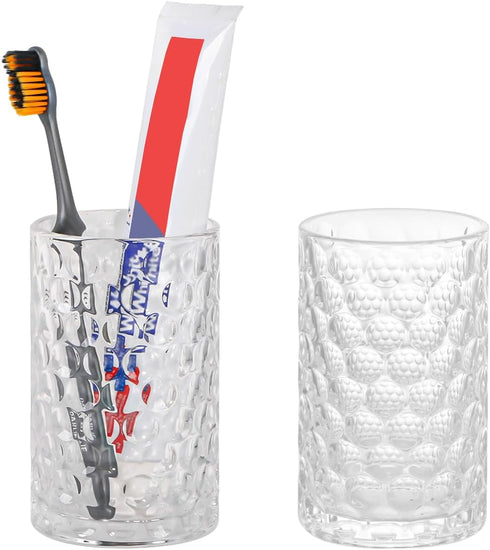 Tonxus Bathroom Toothbrush Holder Set, 11oz Clear Glass Toothbrush Holder and Bathroom Tumbler