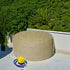 weruisi D21x H10 Woven Inflatable Ottoman with Air Pump Outdoor Indoor Pouf Patio Footrest Stool with Portable Handle
