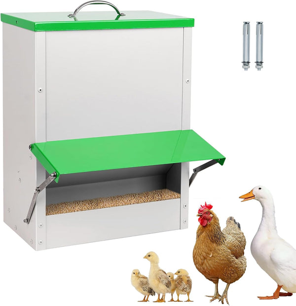 25 Lbs Automatic Chicken Feeder No Waste for Coop, Automatic Large Outdoor