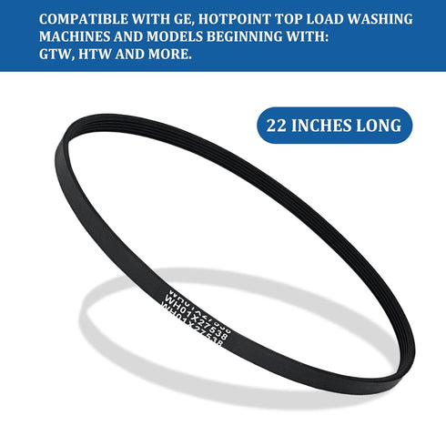 Washer Drive Belt WH01X27538 Compatible with GE, Hotpoint Clothes Washing Machine Replacement AP6328256, 4587903,