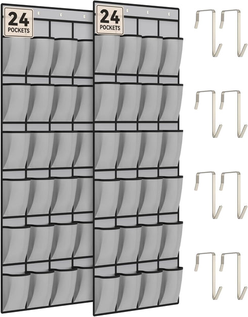 dodowin Over the Door Shoe Organizers, 2 Pack, Each with 24 Deep