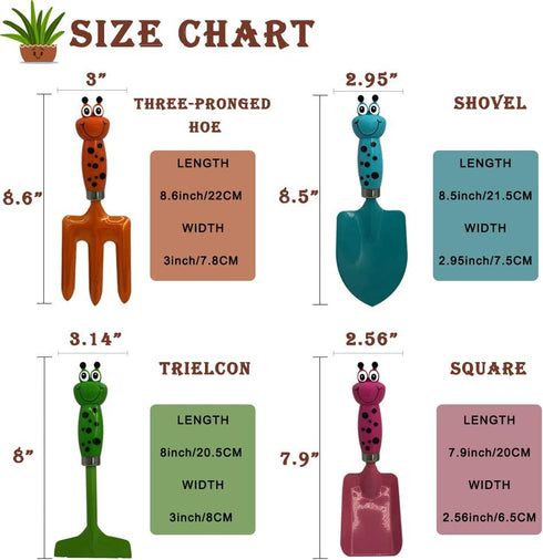 Set: 4 1 Kids Gardening Tools Gloves Cute Shovel Spade for Kid Garden Work with Toddler Gloves for Teen Boy Girls