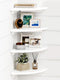 Forbena White Corner Floating Shelves for Wall Set of 4, Rounded Corner