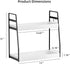 VITVITI 2-Tier Bathroom Organizer Countertop, Wood Storage Shelf with Hooks for Bathroom Corner Sink Vanity, White