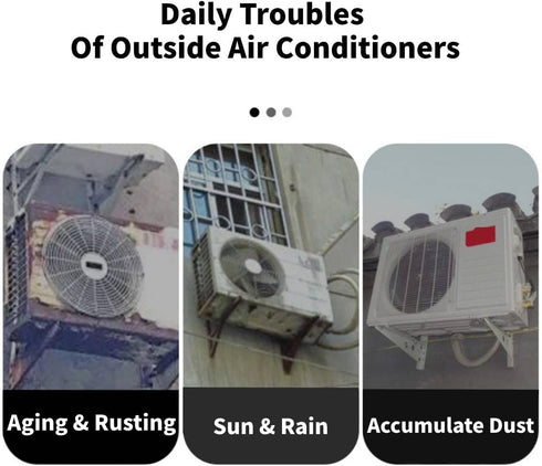Air Conditioner Cover, Outdoor Rectangle Anti-Snow Waterproof for Home Use - Silver (Size: 37x15.7x28.7inch).