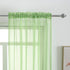 GYROHOME Basic Rod Pocket Sheer Voile Curtain Set of 2 Panels, Sunlight Filtering for Living Room (Green 52x84 inch)