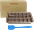 Non Stick Brownie Baking Pan with Dividers, 18 Pre-slice Carbon Steel Rectangle Baking Pan Set for Oven Baking