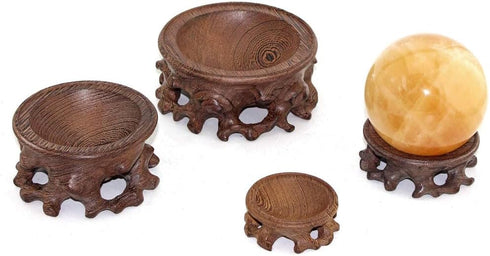 Elegant Rosewood Crystal Ball Display Stand for Home D cor
