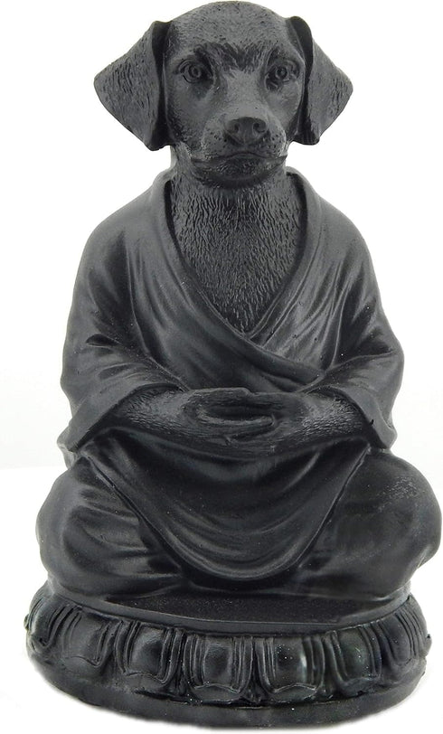Bellaa 29608 Meditating Dog Statue, Cute Zen Buddha Yoga Pose Monk for Indoor and Outdoor Decor