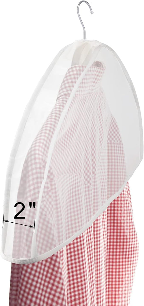 Zilink Shoulder Covers for Clothes - Set of 15 Breathable Garment Dust Protectors with 2" Gusset for Storage