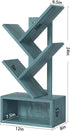 Shelf,5 SHEEPAM Small Tree Book Tier Black Tree Bookshelf,Blue Desktop Bookcase,Modern Desk Display Storage
