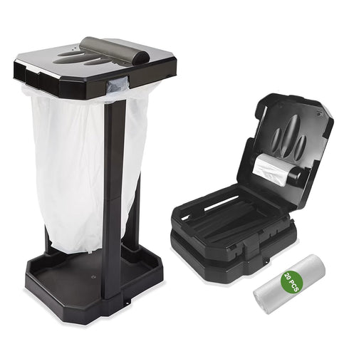 Toconv Collapsible Trash Bag Holder with 20 Pcs Trash Bags, Portable Trash Can