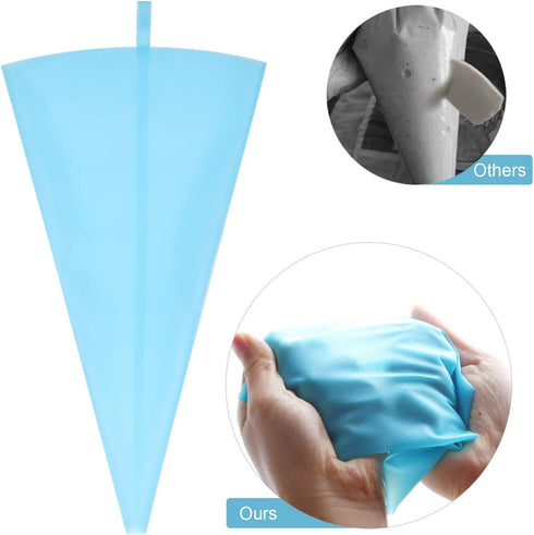 16 Pcs Reusable Pastry Piping Bags - Silicone Icing Bags with 8 Coupler for Cake Decorating, 10, 12, 14, 16 Inch