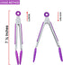 Small Kitchen Tongs - 7 Inch Mini Silicone Appetizers Tongs, Set of 3 (Purple)