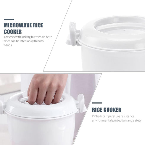 Small Rice Maker Friendly Microwave Rice Cooker, Easy Fast Microwave Cookware for Rice and Pasta