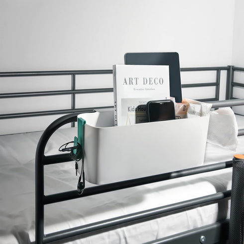 2 Pack Yopay Bedside Caddy Organizer, Plastic Bunk Bed Shelf, Dorm Bedside Holder, Multi Storage Pocket Holder for Kids