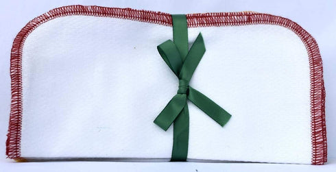 Gina's Soft Cloth Shop 2 Ply 8x8 Inches White Cotton Birdseye Wipes Set of 20 with Earth Tone Edging, Made in the USA
