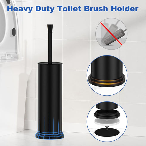Set304 Toilet Brush and Holder Stainless Steel Heavy Duty Toilet Bowl BrushRemovable Inner Bowl and Splash