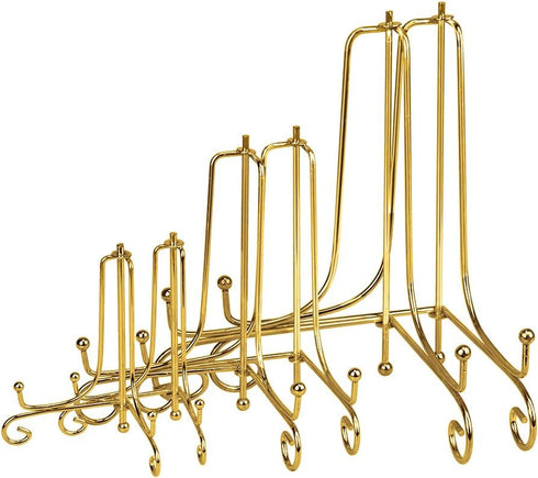 LIONWEI LIONWELI 6 Pack Gold Iron Display Stands, Easel Plate Holders for Pictures, Plates, Books, Arts (4, 6, 8 inch)