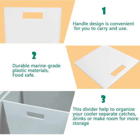 Cooler Divider/Cutting Board Compatible with Rtic 45 Gallon Coolers,Cooler Accessories,White