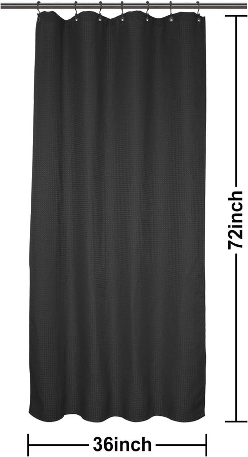 Stall Shower Curtain Fabric 36 x 72 Inch - Waffle Weave, Hotel Luxury Spa, Heavy Duty Water Repellent