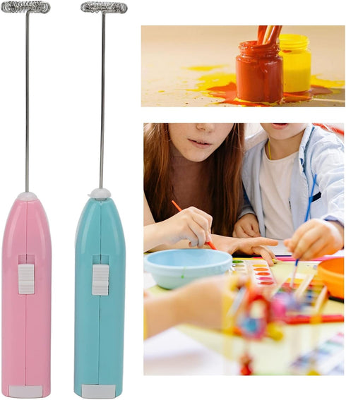 2 Pcs Mini Hand Mixer, High Frequency Motor, One Hand Control, Rustproof Stainless Steel Electric Stirrer for Household