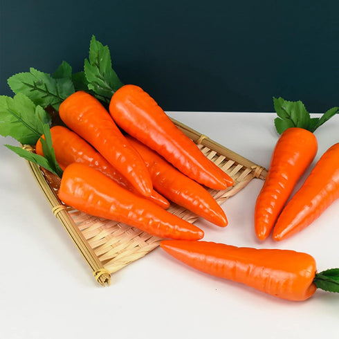 Lorigun 5 Pcs Simulation Carrots, Artificial Vegetables for Home and Kitchen Decorations