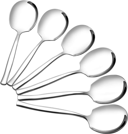 Set of 8 Stainless Steel Buffet Serving Spoons, Large Buffet Spoons for Serving