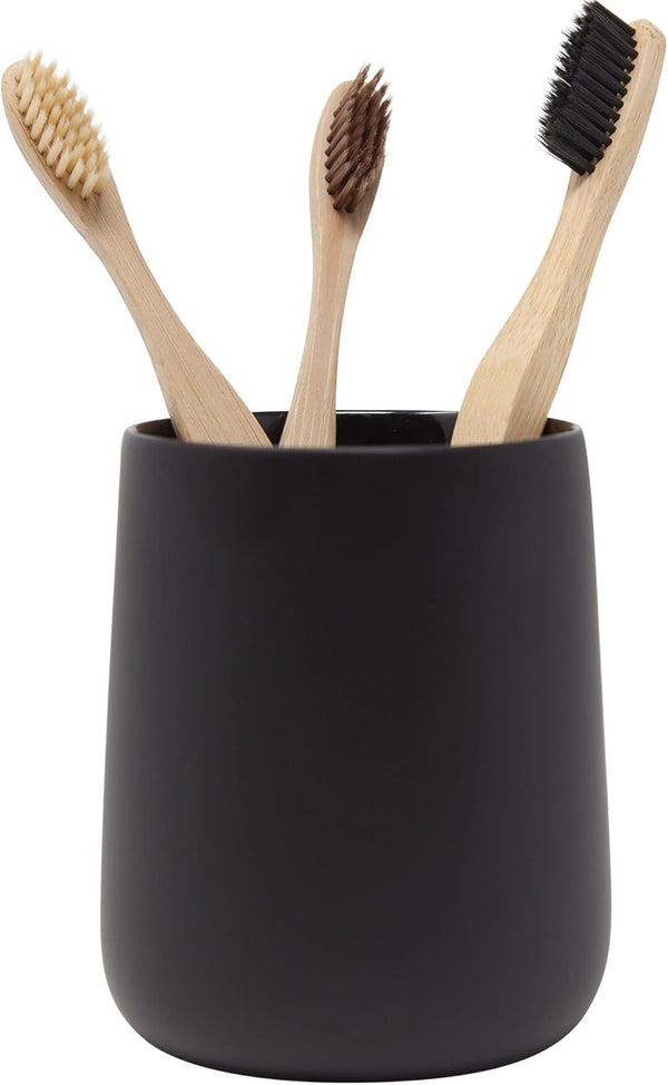 Yew Design Matte Black Toothbrush and Toothpaste Holder and Cup for Bathroom