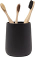 Yew Design Matte Black Toothbrush and Toothpaste Holder and Cup for Bathroom