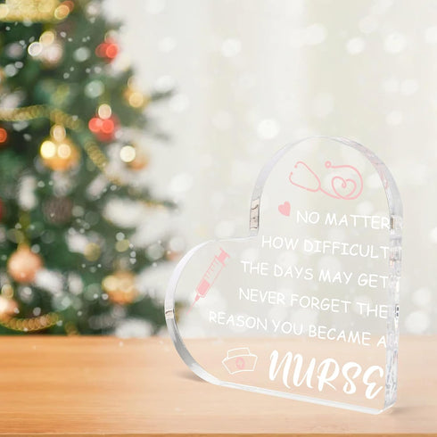 Aridantrp Nurse Gifts for Women, Nurse Appreciation Gifts, Nurse Week Gifts Acrylic Heart Sign Nurse Graduation Gift