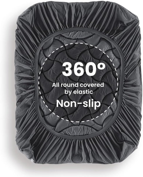 SLEEP ZONE Full Size Cooling Mattress Topper, Premium Zoned Cool Mattress Pad Cover (Grey, Full)