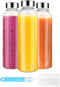 Luxfuel Clear Glass Bottles with Lids 18 oz, Reusable Glass Water Bottles