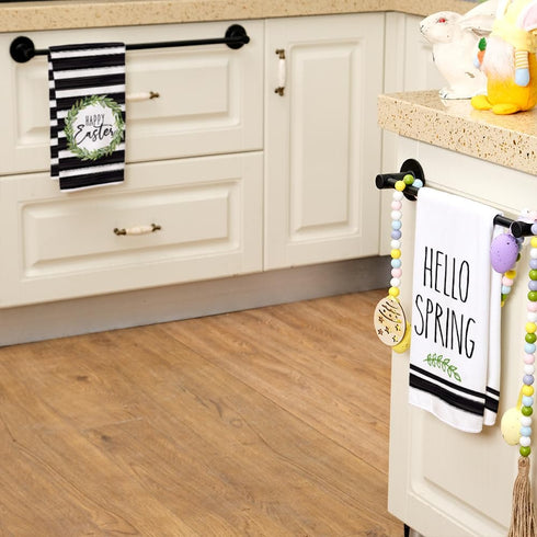 18x26 Inch, Set 2 ARKENY Easter Kitchen Towels - Green Wreath Dish Towels, Ultra Absorbent, Bar Drying Cloth, Happy