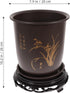 26x20cm GANAZONO Plastic Vintage Chinese Style Planter Flowerpot with Display Stand Succulent Pots Cactus Bonsai