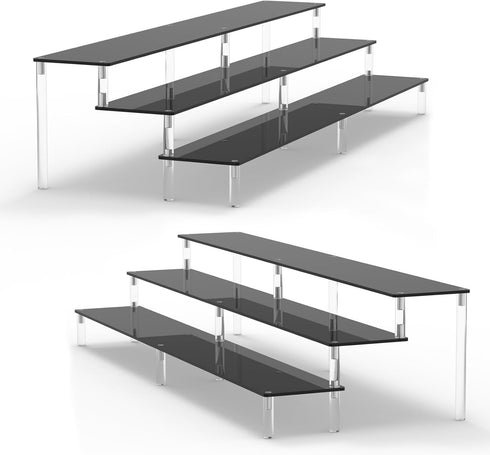 AZEAM 2 Packs 15 3/4 inch Acrylic Riser Display Stand Shelf Clear