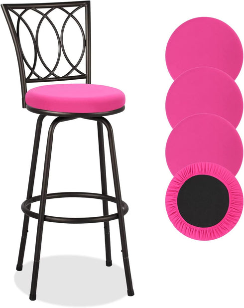 Deisy Dee 4PCS Round Bar Stool Seat Covers Stretch Round Chair Covers